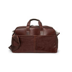 Garth Leather Commuter Duffle // Black (Brown)