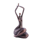 Lady in Bronze Resin Sculpture