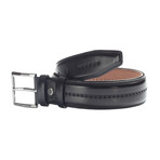 Patterned Leather Belt // Black (110 cm // 44" Waist)