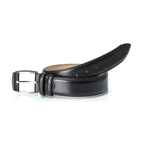 Stitched Leather Belt // Black (110 cm // 44" Waist)