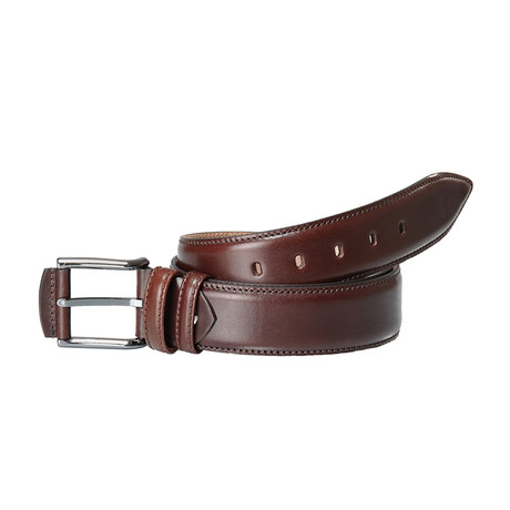 Stitched Leather Belt // Brown (110 cm // 44" Waist)