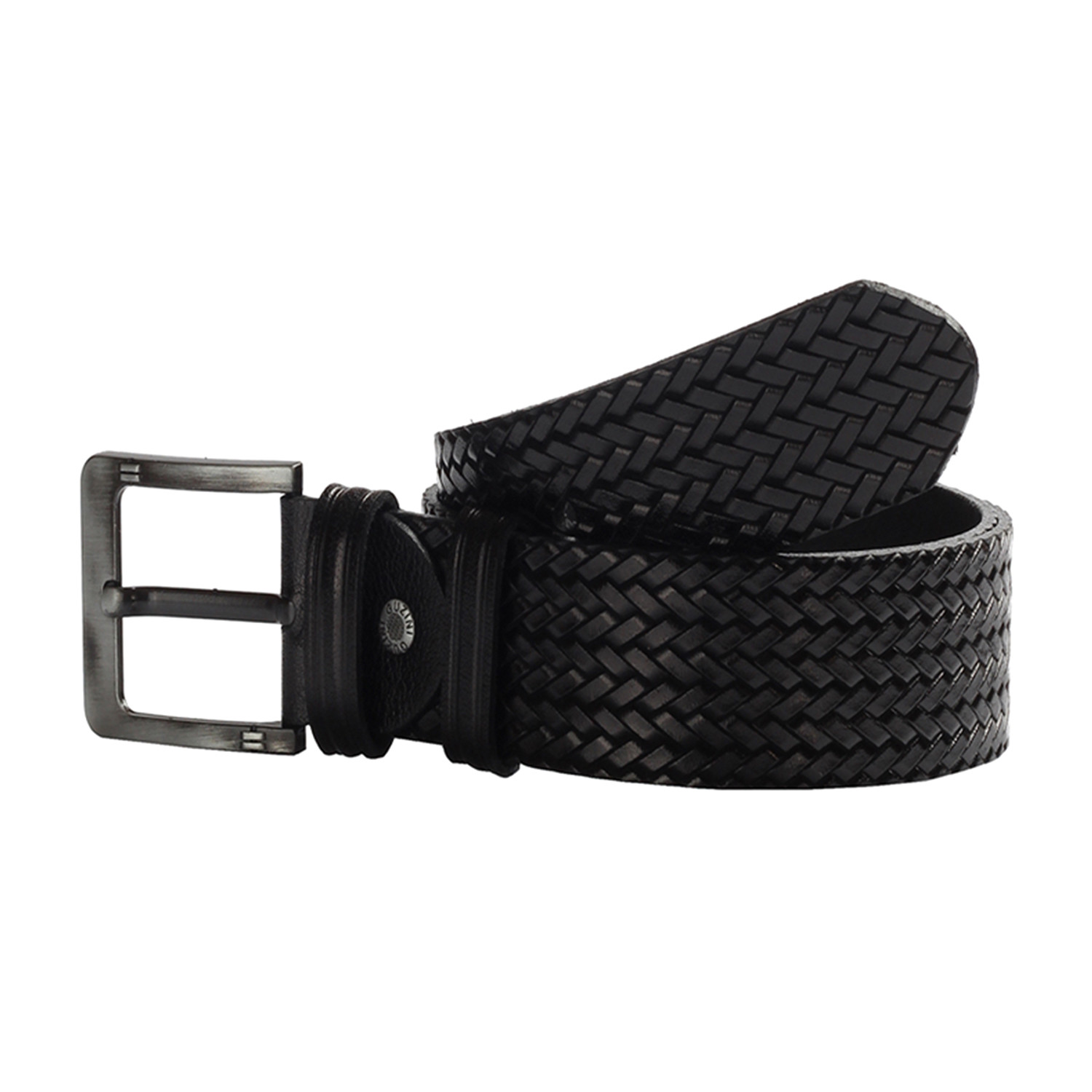 Woven Leather Belt // Black (120 cm // 48