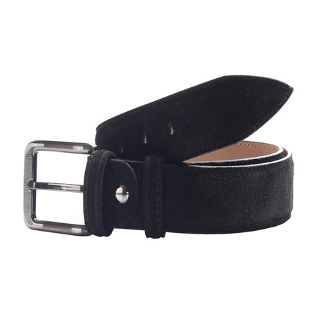 Suede Leather Belt // Black (110 cm // 44" Waist)