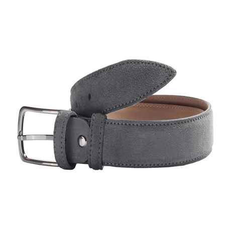 Suede Leather Belt // Gray (115 cm // 46" Waist)