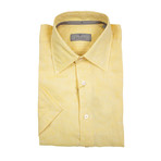 Solid Modern Fit Short Sleeve Shirt // Yellow (XS)