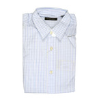 Regular Fit Check Dress Shirt // Blue + White (Euro: 39)