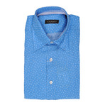 Slim Fit Polka Dot Linen Shirt // Blue (XS)