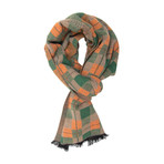 Plaid Scarf // Light Brown + Green