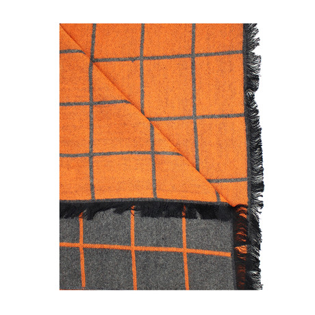 Window Pane Scarf // Orange + Gray