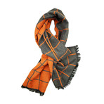 Window Pane Scarf // Orange + Gray