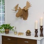 Fred // Cardboard Moose Head // Brown (Medium)