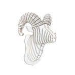 Rocky // Cardboard Ram Head // White (Medium)