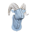 Rocky // Cardboard Ram Head // Blue Print (Medium)