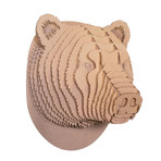 Stewart // Cardboard Bear Head // Brown (Medium)