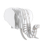 Eyan // Cardboard Elephant Head // White (Medium)