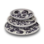 Floral Madness // Set of 3 // Tray + Big Plate + Small Plate (Black)