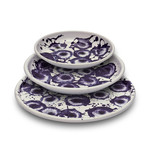 Floral Madness // Set of 3 // Tray + Big Plate + Small Plate (Black)