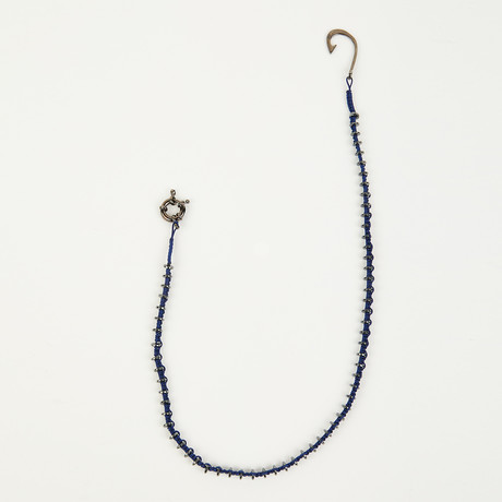 Pocket Chain // Dark Blue Ropes + Gray Hematite Stones