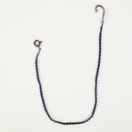 Rustic Pocket Chain // Dark Blue Ropes + Gray Hematite Stones