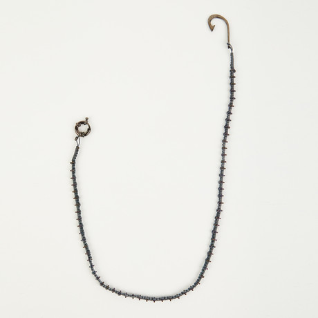 Rustic Pocket Chain // Gray Ropes + Gray Hematite Stones