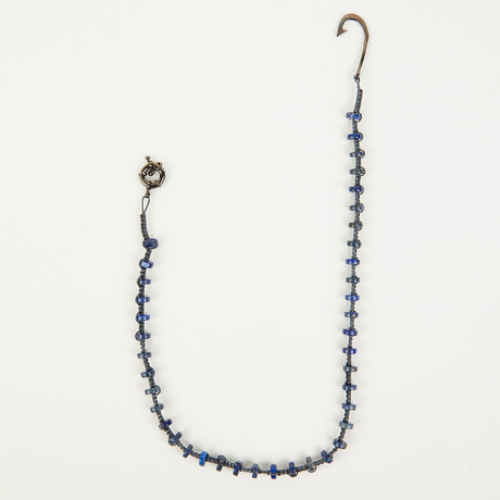 Pocket Chain // Gray Ropes + Dark Blue Hematite Stones