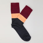 Socks // Gray + Claret Red