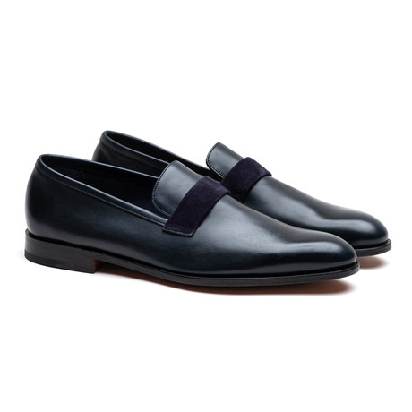 Wells Calf Loafer // Navy + Indigo (UK: 6.5)