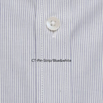 Striped Pocket Button Down Shirt // White + Blue (2XL)