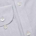 Striped Pocket Button Down Shirt // White + Blue (2XL)