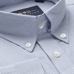 Striped Pocket Button Down Shirt // Blue + White (2XL)
