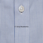 Striped Pocket Button Down Shirt // Blue + White (M)