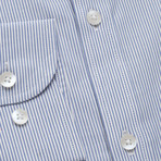 Striped Pocket Button Down Shirt // Blue + White (XL)