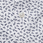 Pocket Patterned Button-Up Shirt // White + Gray (XL)