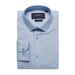 Pocket Patterned Button-Up Shirt // Blue (S)