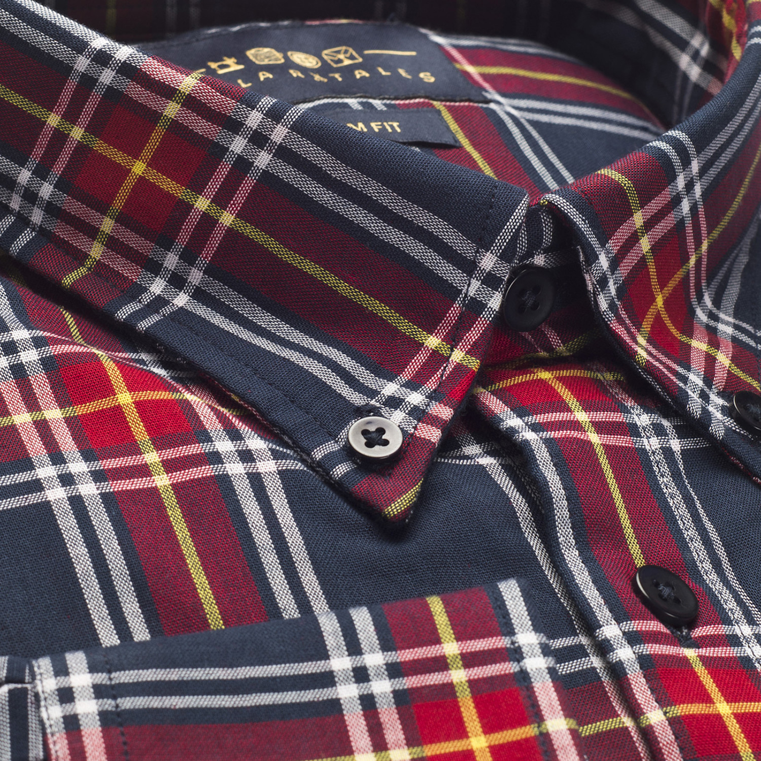 Checkered Pocket Button-Up Shirt // Red + Navy (S) - Collar Tales ...