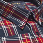 Checkered Pocket Button-Up Shirt // Red + Navy (2XL)