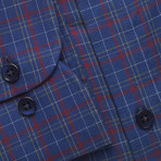 Checkered Pocket Button-Up Shirt // Blue + Red (XL)