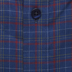 Checkered Pocket Button-Up Shirt // Blue + Red (M)