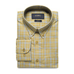 Checkered Pocket Button Down Shirt // Green + Gray (XL)