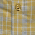Checkered Pocket Button Down Shirt // Green + Gray (XL)