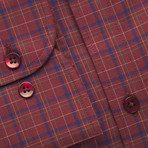 Checkered Pocket Button-Up Shirt // Brown + Navy (XL)