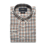 Checkered Pocket Button Down Shirt // Brown + Black + White (XL)