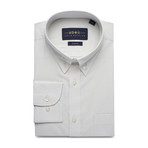 Striped Pocket Button Down Shirt // Gray + White (L)
