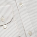 Striped Pocket Button Down Shirt // Dark Gray + White (S)