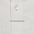Striped Pocket Button Down Shirt // Dark Gray + White (XL)