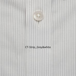 Striped Pocket Button Down Shirt // Gray + White (XL)