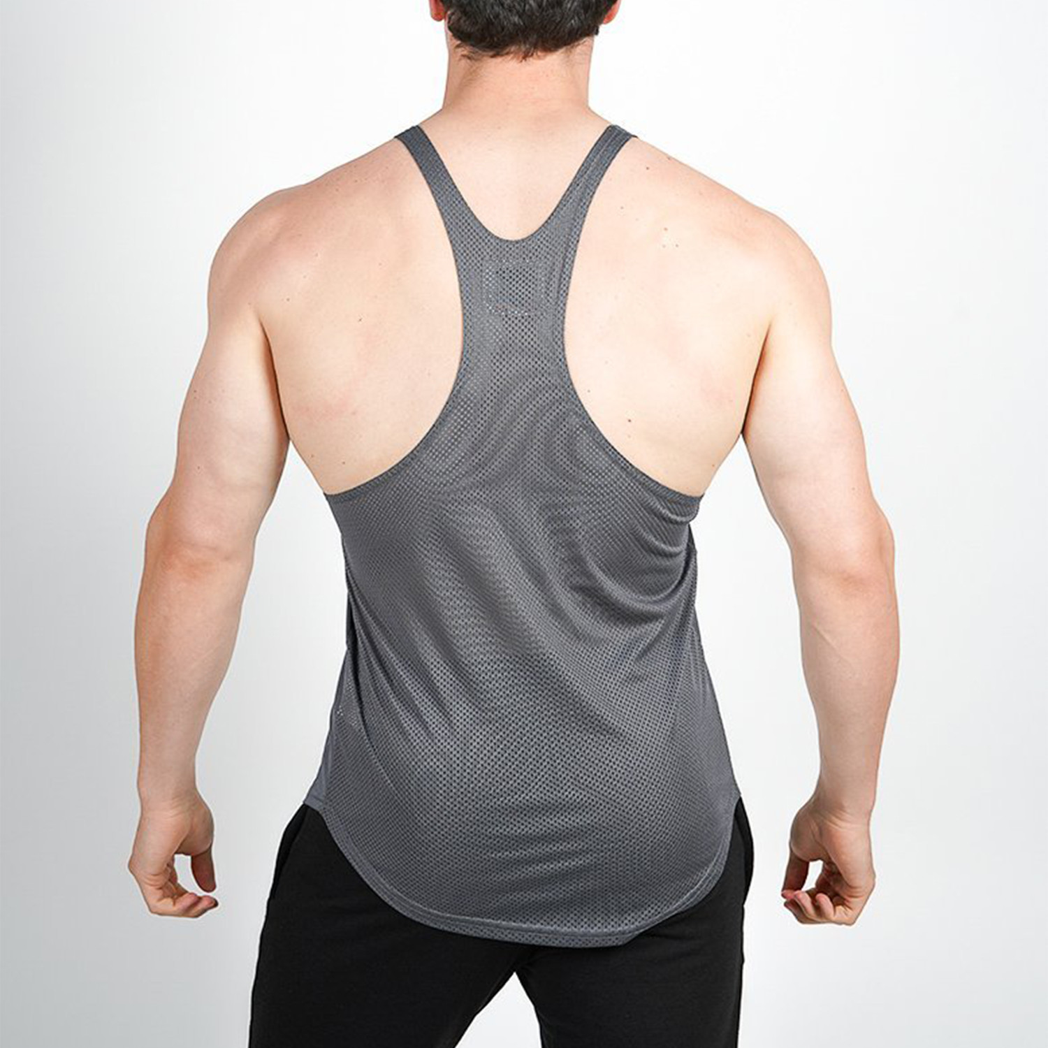 Mesh Back Stringer Vest // Gray (M) - Pursue Fitness Apparel - Touch of ...