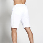 Mesh Paneled Shorts // White (S)