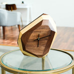 Geometric Wall + Table Clock (Maple + Walnut)