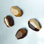 Geometric Hardwood Magnets // Set Of 4